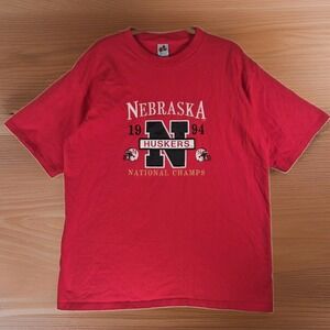 Vintage 1994 Nebraska Cornhuskers National Champions T Shirt XL Embroidered USA